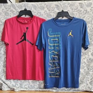 Jordan Dri-Fit Red and Blue Graphic T-Shirts Boys XL